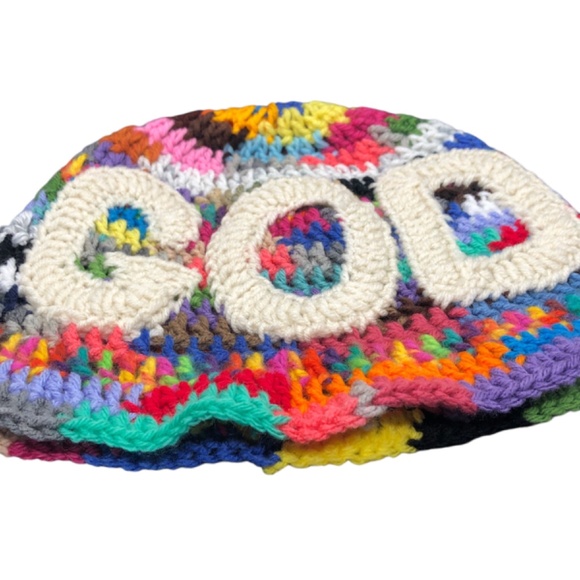 Crochet Multi Color Bucket Hat Bandana  Boho Handmade Crochet Spiritual Vibes main image 9